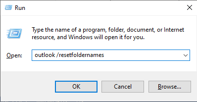 Outlook Reset Folder Names Switch